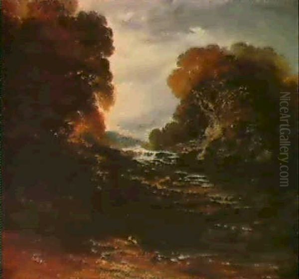 River Landscape Oil Painting by John Martin