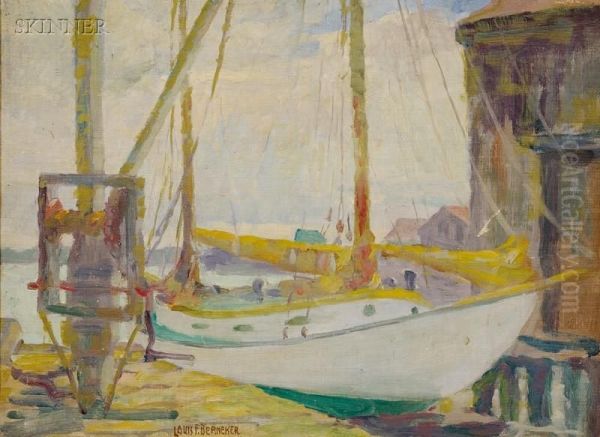 Harbor View Oil Painting by Louis Frederick Berneker