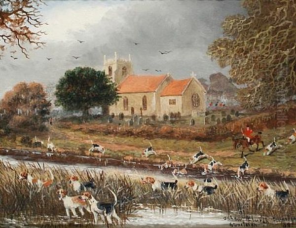 Ashow Church, Stoneleigh (+ The Road To Baggington; Pair) Oil Painting by Sylvester Martin