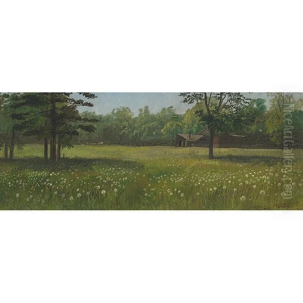 Ontario Farmstead Oil Painting by Thomas Mower Martin