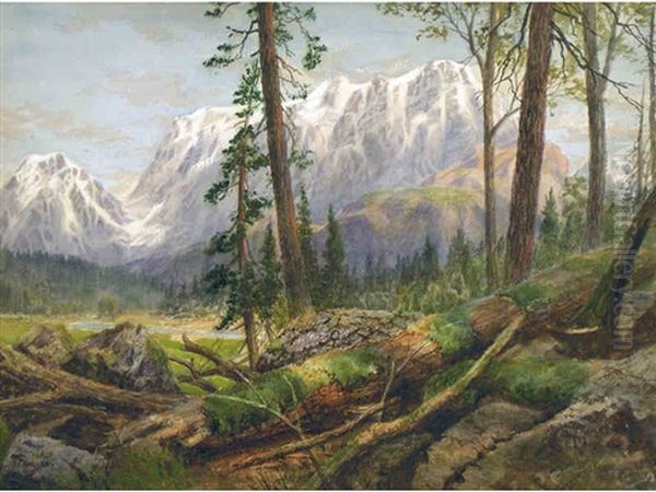 Untitled (rocky Mountain Landscape) Oil Painting by Thomas Mower Martin