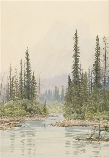 Mount Hugabee Oil Painting by Thomas Mower Martin