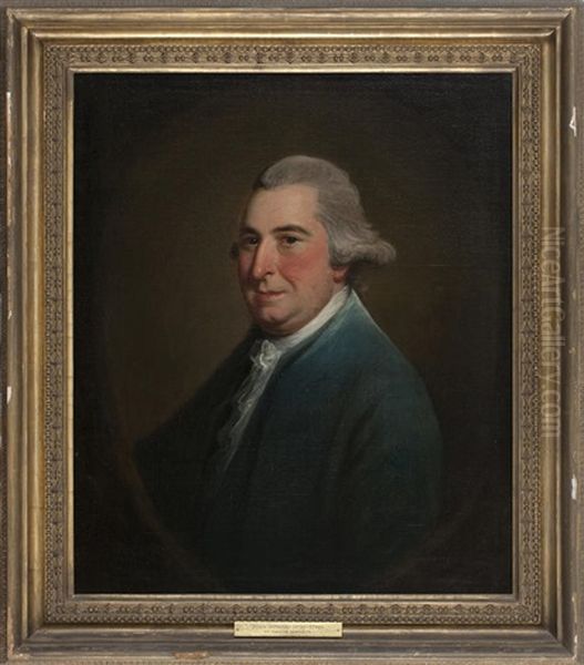 Half-length Portrait Of John Howard In Blue Coat Oil Painting by David Martin