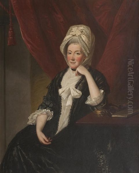 Lady Margaret Cunninghame, Daughter Of The 12th Earl Of Glencairn, Wife Of Nicol Graham Of Gartmore Oil Painting by David Martin