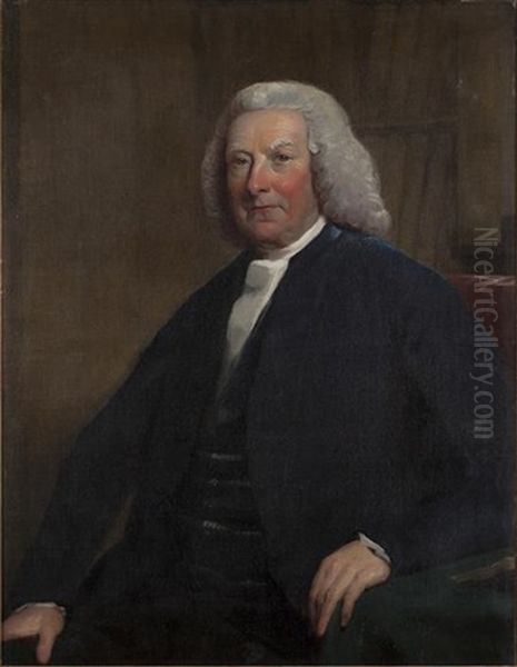 Half-length Portrait Of A Gentleman In A Blue Coat, Seated In His Library Oil Painting by David Martin