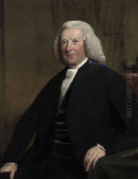 Portrait Of A Gentleman In A Blue Coat, Seated In His Library Oil Painting by David Martin