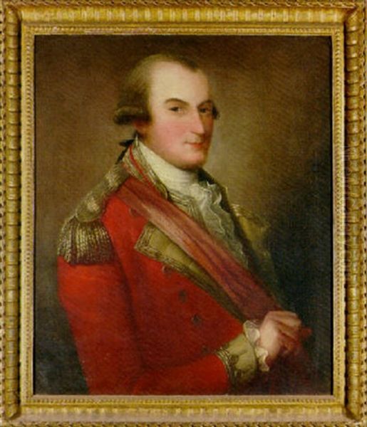 Portrait Of Colonel Donald Campbell In Uniform Oil Painting by David Martin