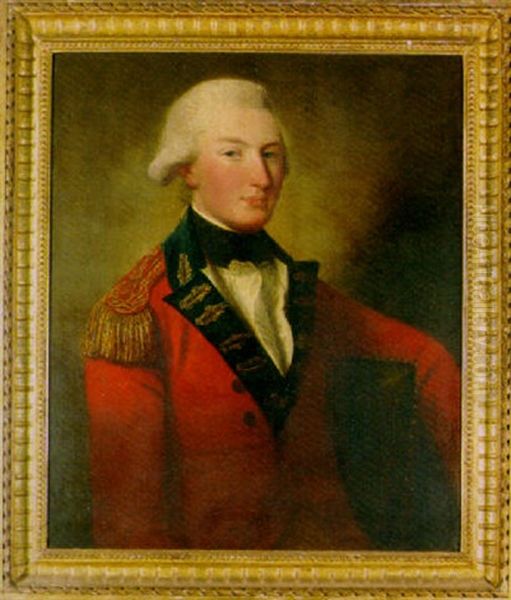 Portrait Of Captain Donald Campbell In The Uniform Of The Royal Scots Regiment Oil Painting by David Martin