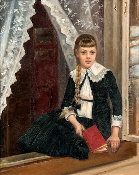 Young Lady By The Window Oil Painting by Maria Martinau