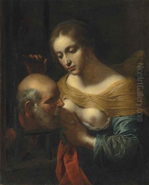 Roman Charity Oil Painting by Giovanni Martinelli