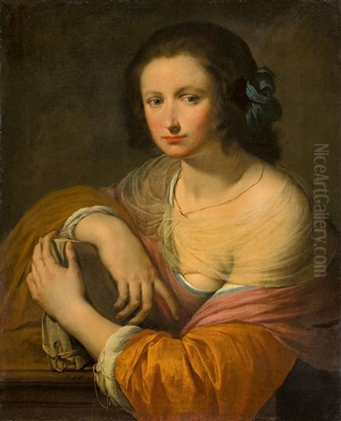 Woman With A Book (allegory Of Knowledge) Oil Painting by Giovanni Martinelli