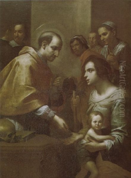 San Gregorio Distribuisce L'elemosina Oil Painting by Giovanni Martinelli