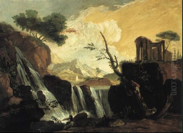 Paesaggio Con Il Tempio Di Vesta A Tivoli Oil Painting by Giovanni Martinelli