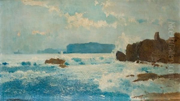 Paisaje De Zarauz Oil Painting by Juan Martinez Abades