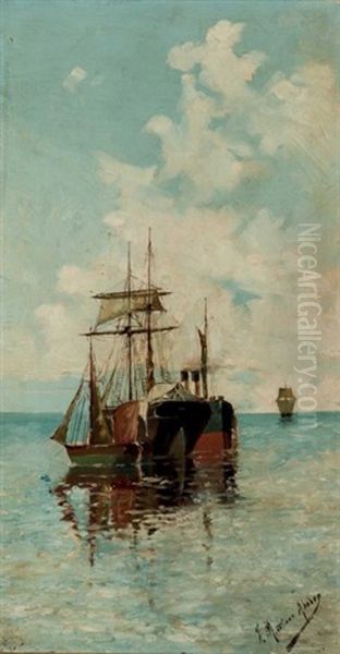 Marina Oil Painting by Juan Martinez Abades