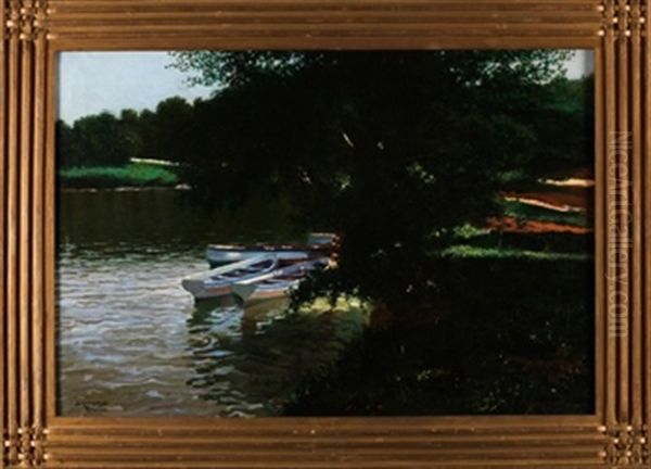 Estanque Del Retiro Oil Painting by Juan Martinez Abades