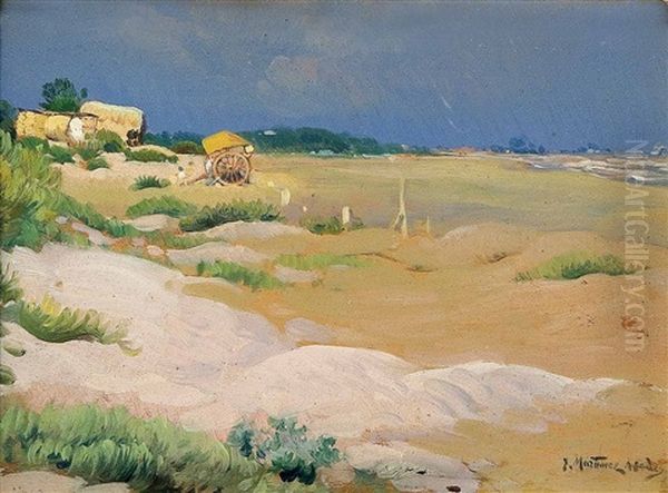 Playa Del Machistre, Valencia Oil Painting by Juan Martinez Abades