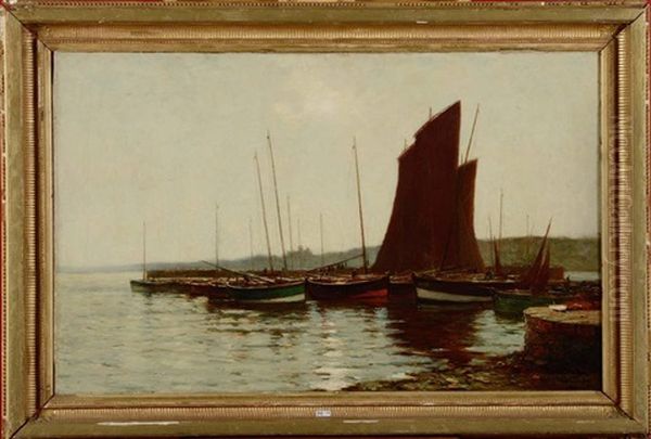 Coin D'un Port De Peche Oil Painting by Juan Martinez Abades