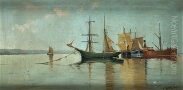 Barcos Varados Oil Painting by Juan Martinez Abades