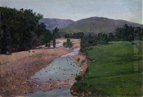 Paisaje Fluvial Oil Painting by Juan Martinez Abades