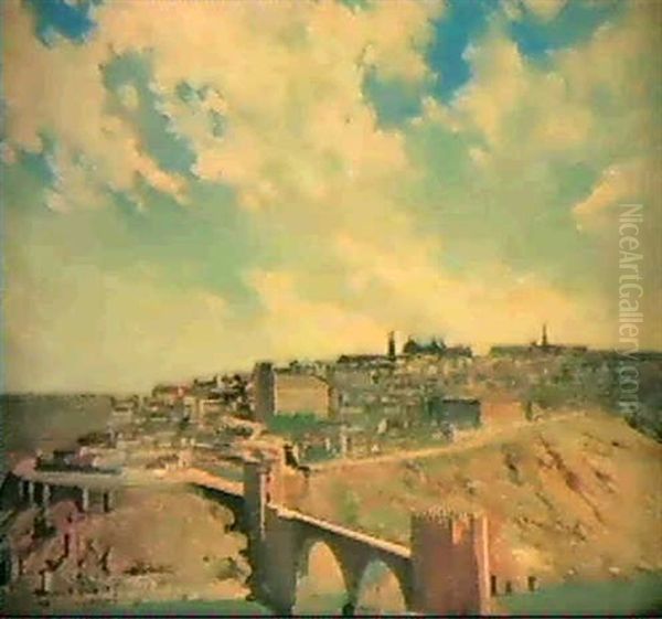 Visa De Toledo. Puente De San Martin Oil Painting by Juan Martinez Abades