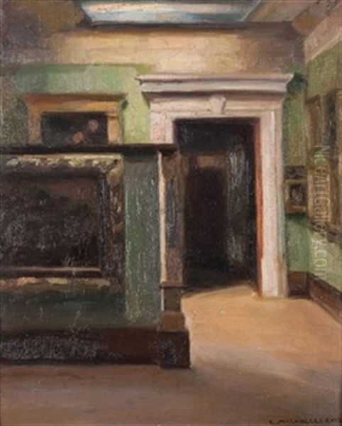 Interior De Museo Oil Painting by Enrique Martinez Cubells y Ruiz