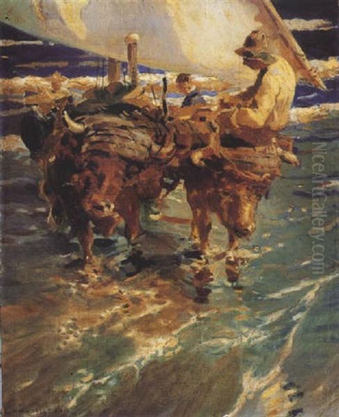 De Vuelta De La Pesca Oil Painting by Enrique Martinez Cubells y Ruiz