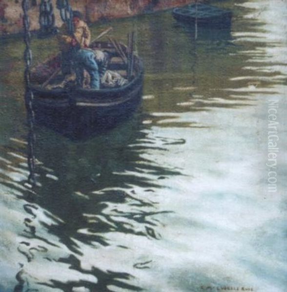 La Vuelta De La Pesca Oil Painting by Enrique Martinez Cubells y Ruiz