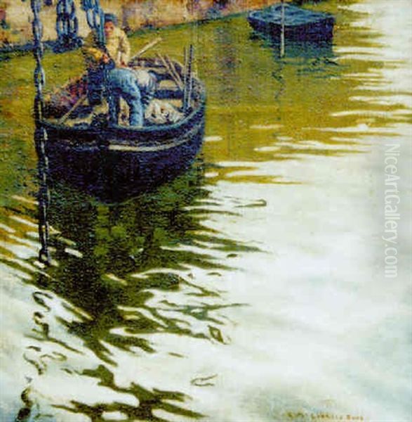 La Vuelta De La Pesca Oil Painting by Enrique Martinez Cubells y Ruiz