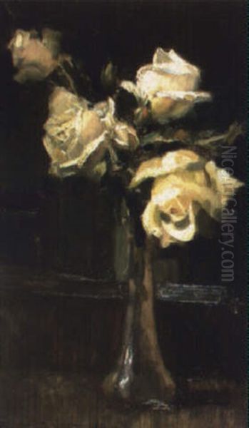 Flores Oil Painting by Enrique Martinez Cubells y Ruiz