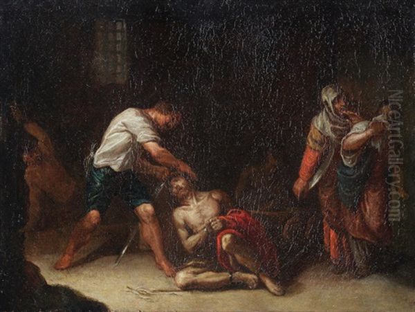 The Beheading Of Saint John The Baptist Oil Painting by Sebastian Martinez Domedel