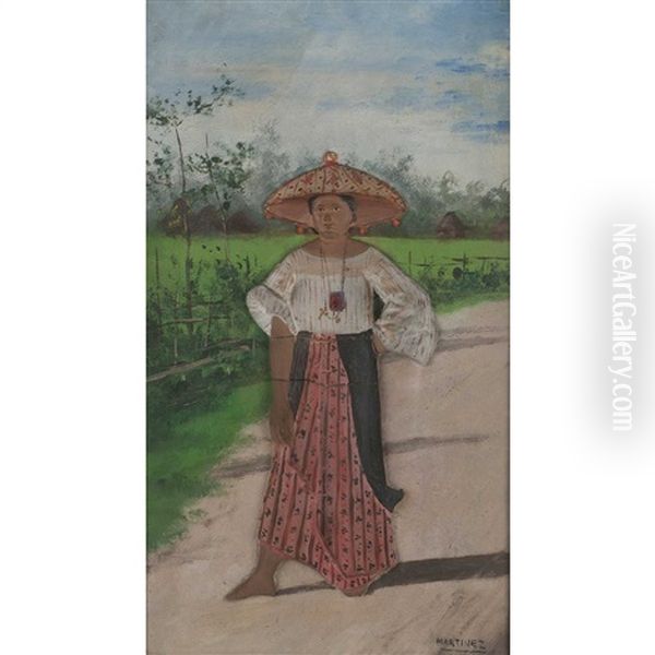 Farm Lady Oil Painting by Ramon Martinez