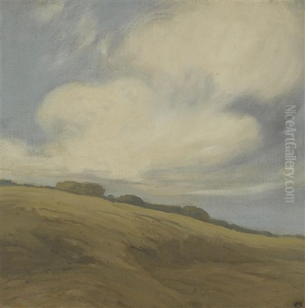 Clouds Over A California Hillside Oil Painting by Xavier Martinez