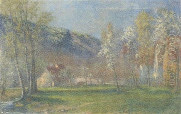 Fruhling Im Tal (bei Weimar) Oil Painting by Max Martini