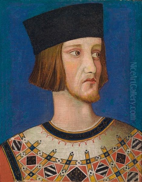 Bildnis Des Robert Von Anjou, Konig Von Neapel(?) Oil Painting by Simone Martini