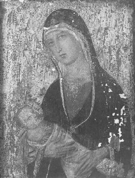 La Vierge A L'enfant Oil Painting by Simone Martini