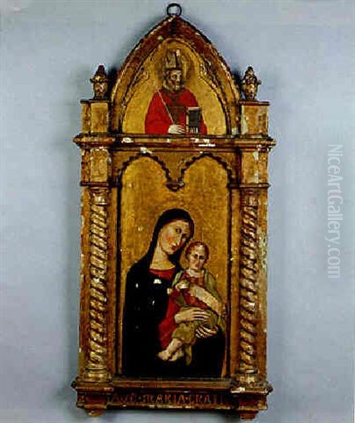 Madonna And Child With Saint Oil Painting by Simone Martini