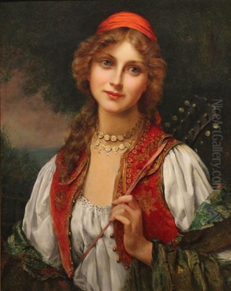 La Gitane Oil Painting by Francois Martin-Kavel