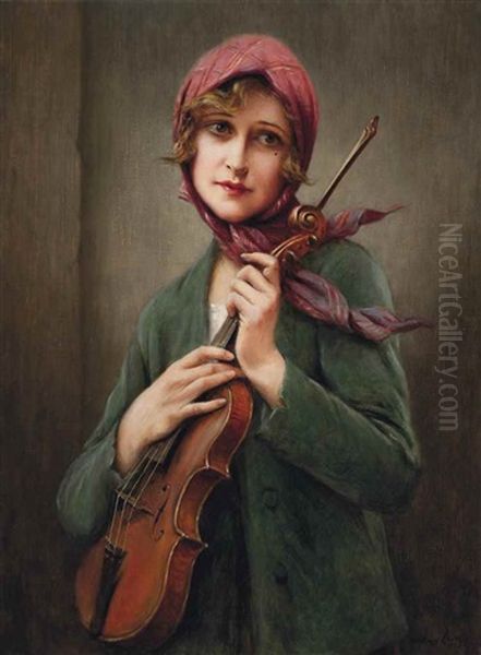 The Violinist Oil Painting by Francois Martin-Kavel