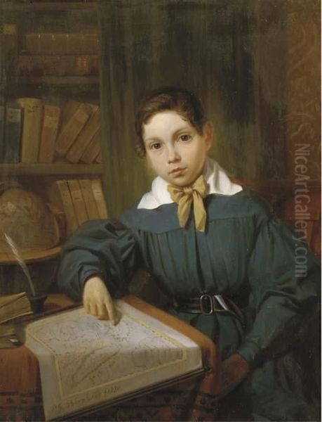 The Young Geographer Oil Painting by Pieter Gerardus Bernhard