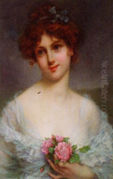 Ideal Head Oil Painting by Francois Martin-Kavel