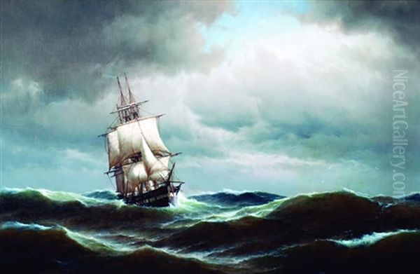 Fragata En Alta Mar Oil Painting by Edoardo de Martino