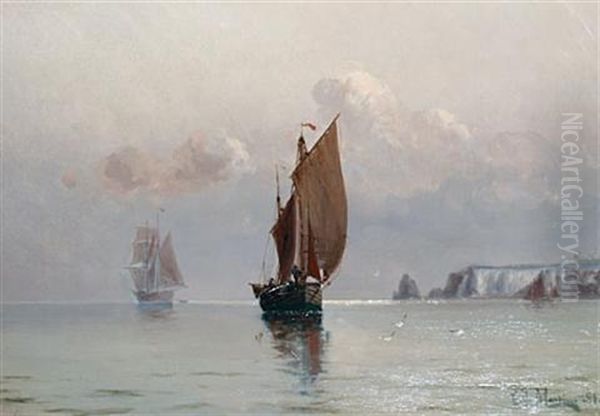 Fishing Boats Returning To Harbour Oil Painting by Edoardo de Martino