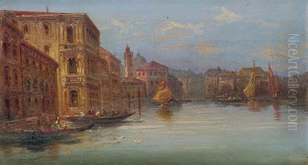 Blick In Den Canale Grande Von Venedig Oil Painting by Edoardo de Martino