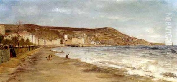 Promenade Des Anglais, Nice Oil Painting by Edoardo de Martino