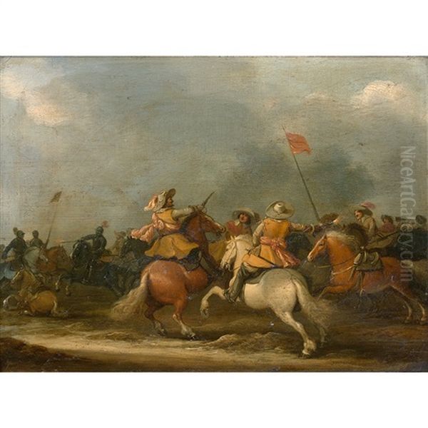 Un Choc De Cavalerie Oil Painting by Jan de Martszen the Younger