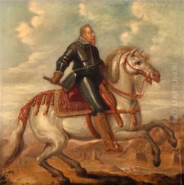 Gustaf Ii Adolf Till Hast (1594-1632) Oil Painting by Jan de Martszen the Younger