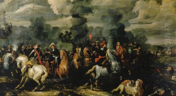 Una Batalla De Caballeria Oil Painting by Jan de Martszen the Younger