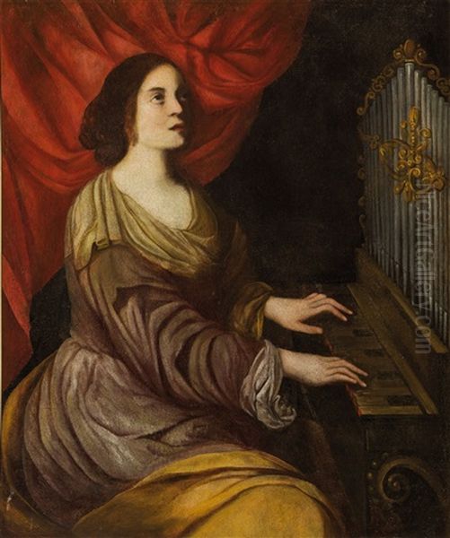 Santa Cecilia Oil Painting by Giuseppe Marullo