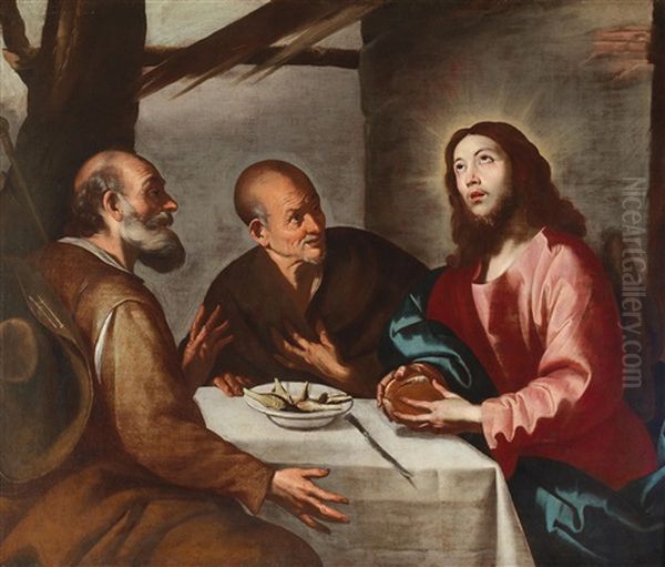 Supper At Emmaus Oil Painting by Giuseppe Marullo